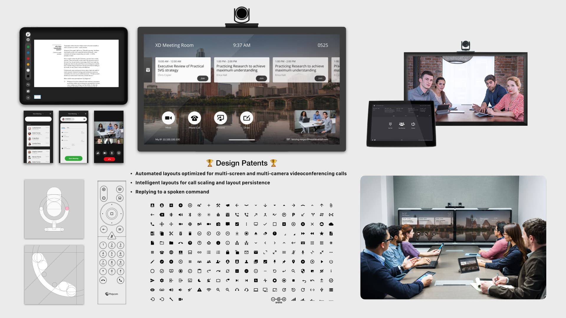 Complete slide showing the unified experience across room, mobile, web, and touch products
